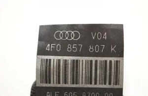 Audi A6 S6 C6 4F Pas bezpieczeństwa fotela tylnego środkowego 4F0857807K