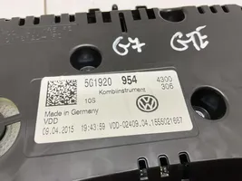 Volkswagen Golf VII Speedometer (instrument cluster) 5G1920954