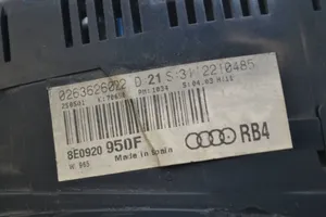 Audi A4 S4 B7 8E 8H Tachimetro (quadro strumenti) 8E0920950F