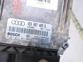 Audi A8 S8 D3 4E Moottorinohjausyksikön sarja ja lukkosarja 4E0907409B