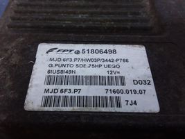 Fiat Punto (199) Komputer / Sterownik ECU silnika 7160001907