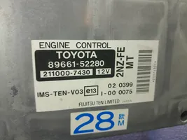 Toyota Yaris Verso Komputer / Sterownik ECU silnika 89661-52280