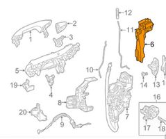 Mercedes-Benz GLC X253 C253 Support poignée extérieur de porte avant A2537230214