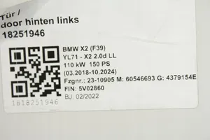 BMW X2 F39 Drzwi tylne 8491729