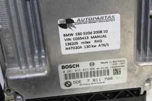 BMW 5 E60 E61 Juego de cerradura y set ECU del motor 7811700