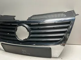 Volkswagen PASSAT B6 Front bumper upper radiator grill 3C0853651D