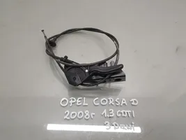 Opel Corsa D Cable de apertura del capó/tapa del motor 13186909