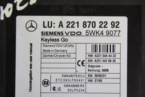 Mercedes-Benz S W221 Module de contrôle sans clé Go a2218702292