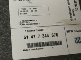 BMW 7 G11 G12 Doublure de coffre arrière, tapis de sol 7344676