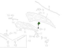 Opel Mokka X Uszczelka pokrywy silnika / maski przedniej 96497159