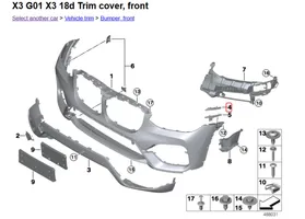 BMW X3 G01 Support de montage de pare-chocs avant 51117399981