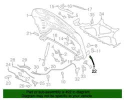 Porsche Macan Isolante termico/insonorizzante vano motore/cofano 95B823722A