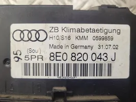 Audi A4 S4 B6 8E 8H Climate control unit 8E0820043J