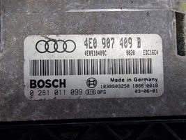 Audi A8 S8 D3 4E Moottorin ohjainlaite/moduuli (käytetyt) 4E0907409B