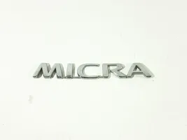 Nissan Micra Emblemat / Znaczek tylny / Litery modelu 90892AX600