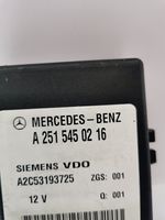 Mercedes-Benz R W251 Ilmajousituksen ohjainlaite/moduuli, takana A2515450216