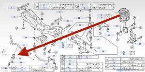 Subaru Legacy Support de barre stabilisatrice avant 20416AG000