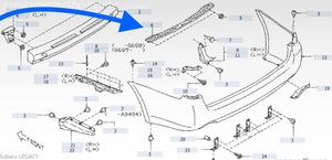 Subaru Outback Staffa di rinforzo montaggio del paraurti posteriore 57712AG070