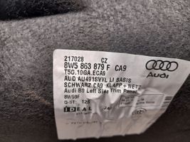 Audi A4 S4 B9 Apatinis, bagažinės šono, apdailos skydas 8W5863879F