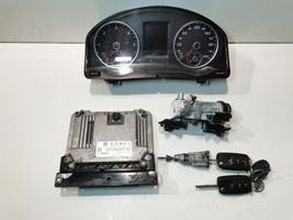Volkswagen Tiguan Moottorinohjausyksikön sarja ja lukkosarja 5N0920883E