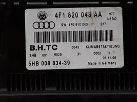 Audi A6 S6 C6 4F Oro kondicionieriaus/ klimato/ pečiuko valdymo blokas (salone) 4F1820043AA