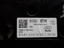 Audi A3 S3 8V Compteur de vitesse tableau de bord 8V0920871H