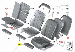 BMW 6 F12 F13 Podstawa / Konsola fotela przedniego kierowcy 52107280576