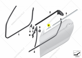 BMW 6 F12 F13 Etuoven lasin muotolista 51337275787