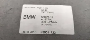 BMW 5 G30 G31 Apatinis, bagažinės šono, apdailos skydas 7437734