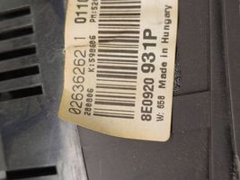Audi A4 S4 B7 8E 8H Compteur de vitesse tableau de bord 8E0920931P