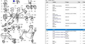Saab 9-5 Przycisk / Włącznik ESP 4694303