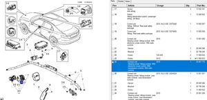 Saab 9-5 Innesco anello di contatto dell’airbag (anello SRS) 25947775