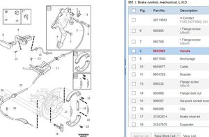 Volvo XC90 Hand parking brake switch 8683963