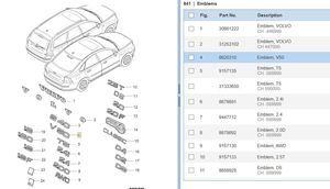 Volvo V50 Emblemat / Znaczek tylny / Litery modelu 9157135