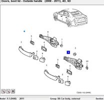 Saab 9-3 Ver2 Maniglia esterna per portellone scorrevole 12779120