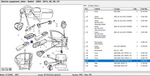 Saab 9-3 Ver2 Set di interruttori 1127343