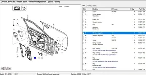 Saab 9-5 Alzacristalli della portiera anteriore con motorino 13313811