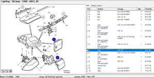 Saab 9-5 Lampy tylnej klapy bagażnika 4561544