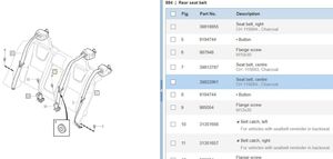 Volvo S60 Ceinture de sécurité arrière centrale (siège) 34078324