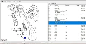 Saab 9-3 Ver2 Lampa tylna 12791567