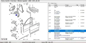 Saab 9-3 Ver2 Mécanisme de lève-vitre avec moteur 12788799