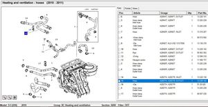 Saab 9-5 Tubo flessibile del liquido di raffreddamento del motore 13220143