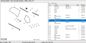 Saab 9-3 Ver2 Rivestimento modanatura del vetro della portiera anteriore 12830633