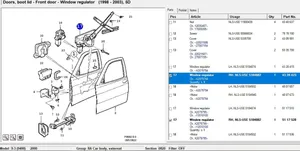 Saab 9-3 Ver1 Elektryczny podnośnik szyby drzwi przednich 5117528