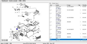 Saab 9-5 Kita centrinė konsolės (tunelio) detalė 4600086