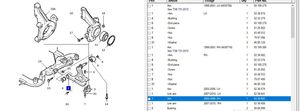 Saab 9-5 Fourchette, bras de suspension inférieur avant 4909909
