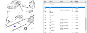 Saab 9-3 Ver2 Cavo maniglia portiera posteriore 12785567