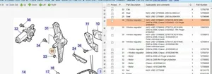 Saab 9-3 Ver2 Alzacristalli della portiera posteriore con motorino 92151600