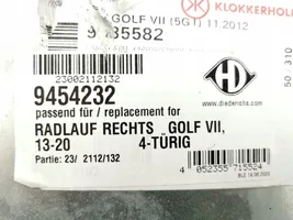 Volkswagen Golf VII Support, joint d'aile caoutchouc en mousse 9454232
