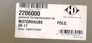 Volkswagen Polo V 6R Pokrywa przednia / Maska silnika 2206000